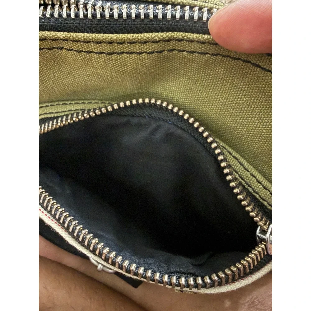 Diesel Olive Green Canvas Crossbody Bag Mohawk Logo Utility Messenger Messenger